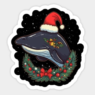 Whale Christmas Sticker